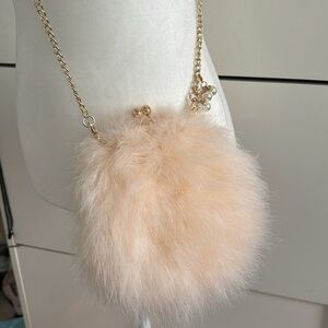 Fluffy faux fur cross body bag
